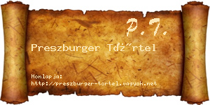 Preszburger Törtel névjegykártya